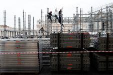 Scaffolding in St Peter's Square